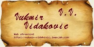 Vukmir Vidaković vizit kartica